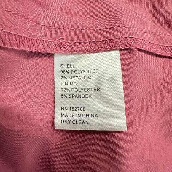 LDT Peplum Waist Gown Women's Plus 14 Pink Rose Sleeveless V-Neck Maxi RTR - Picture 10 of 15